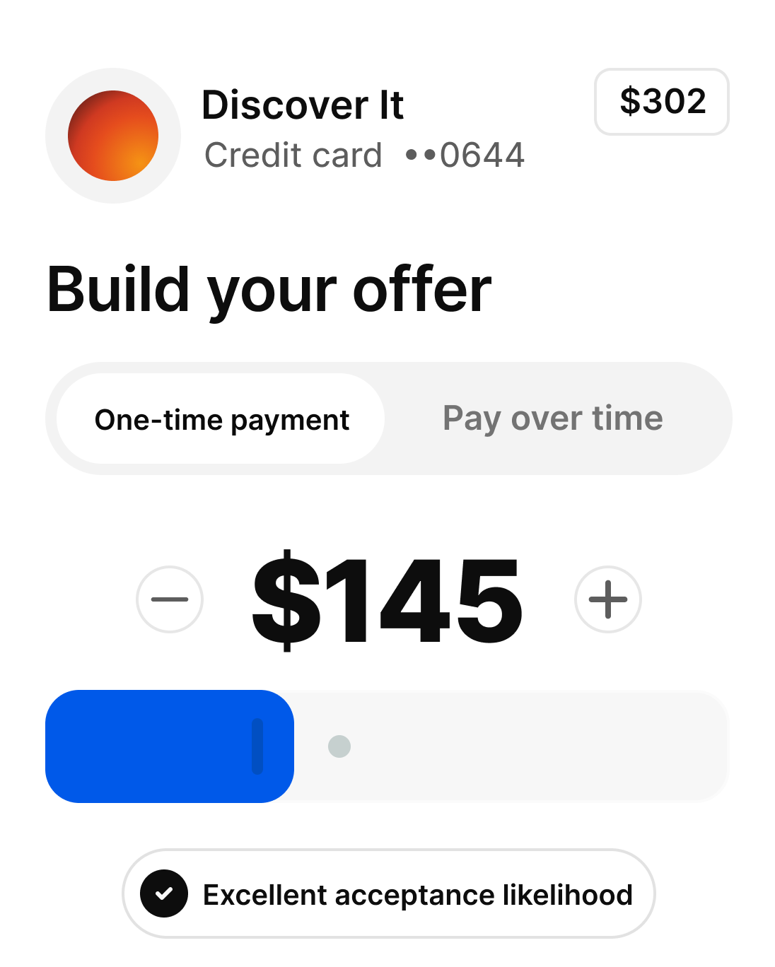 Worthy offer builder with slider to adjust your offer amount